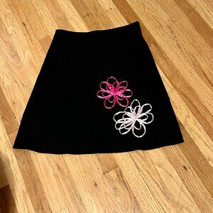 Vintage A-Line Skirt with Ribbon Design on Front M/L